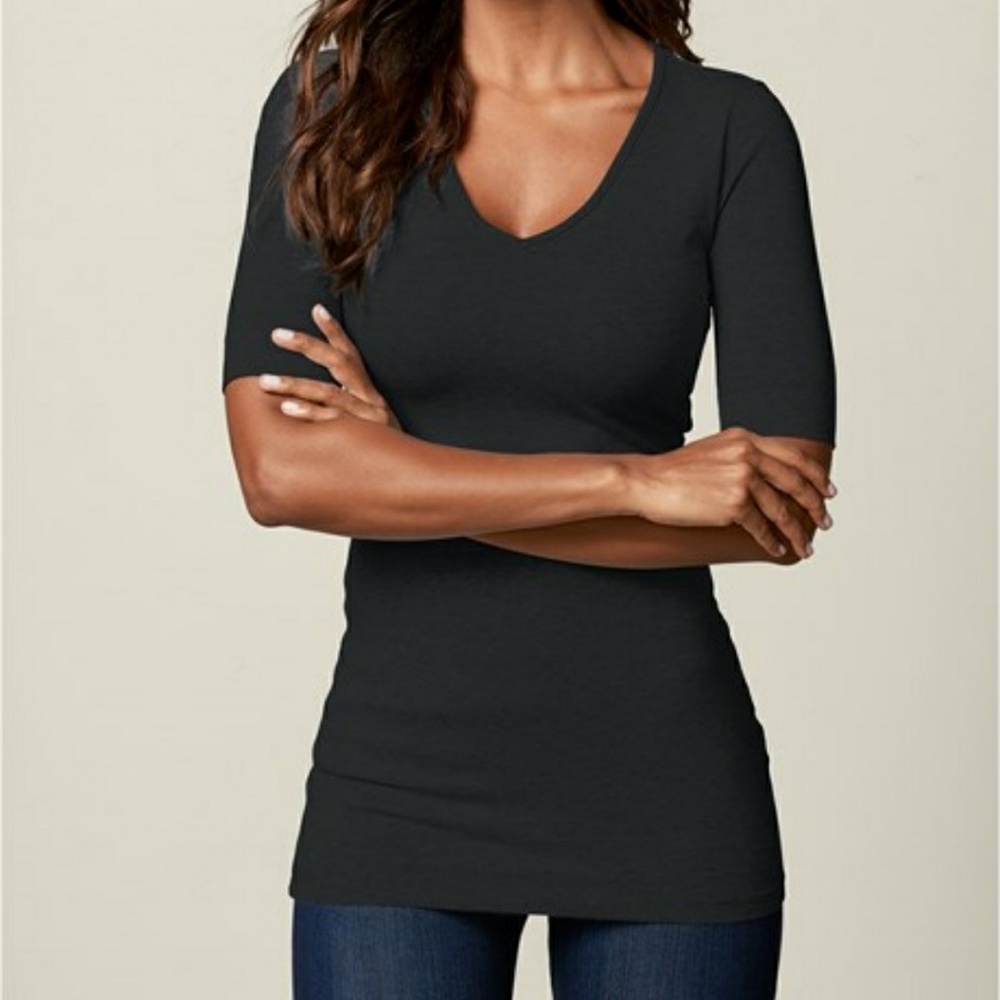 Venus Black Long Lean Tee
